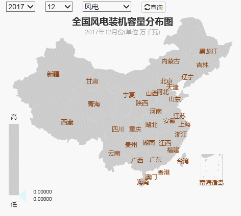 2017年全國電力發(fā)電，電力裝機(jī)版圖