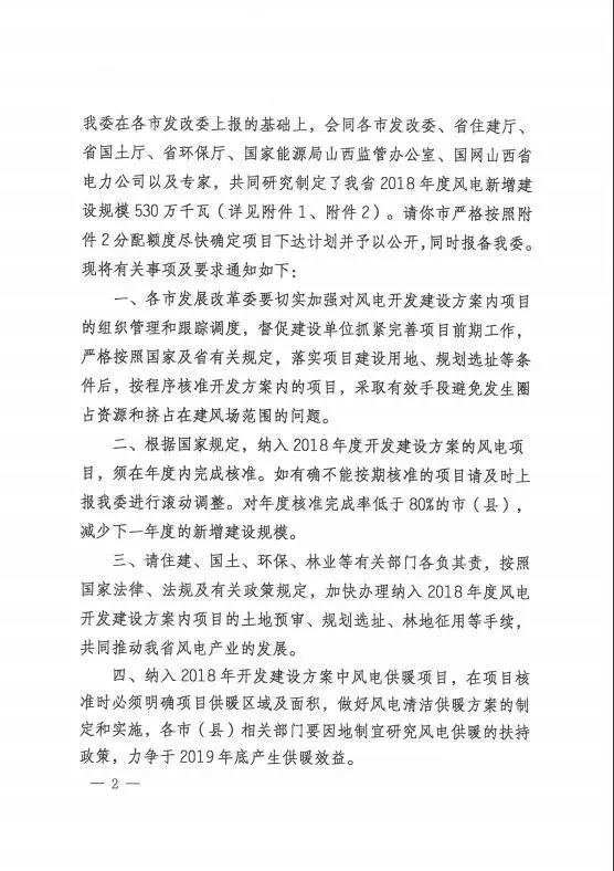 96個(gè)項(xiàng)目！山西省正式印發(fā)2018年度風(fēng)電開發(fā)建設(shè)方案
