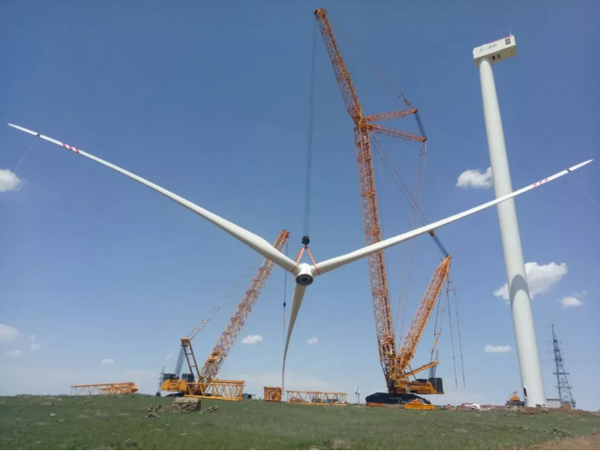 陸上風電重器：三一重能第一臺3.4MW風電機組順利完成吊裝！