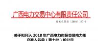 2018年廣西電力市場(chǎng)交易電力用戶(hù)準(zhǔn)入公示名單(第七批)